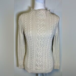 Croft & Barrow Women's Cable Knit Sweater Cream Color Preppy Classy Chic
Size XS